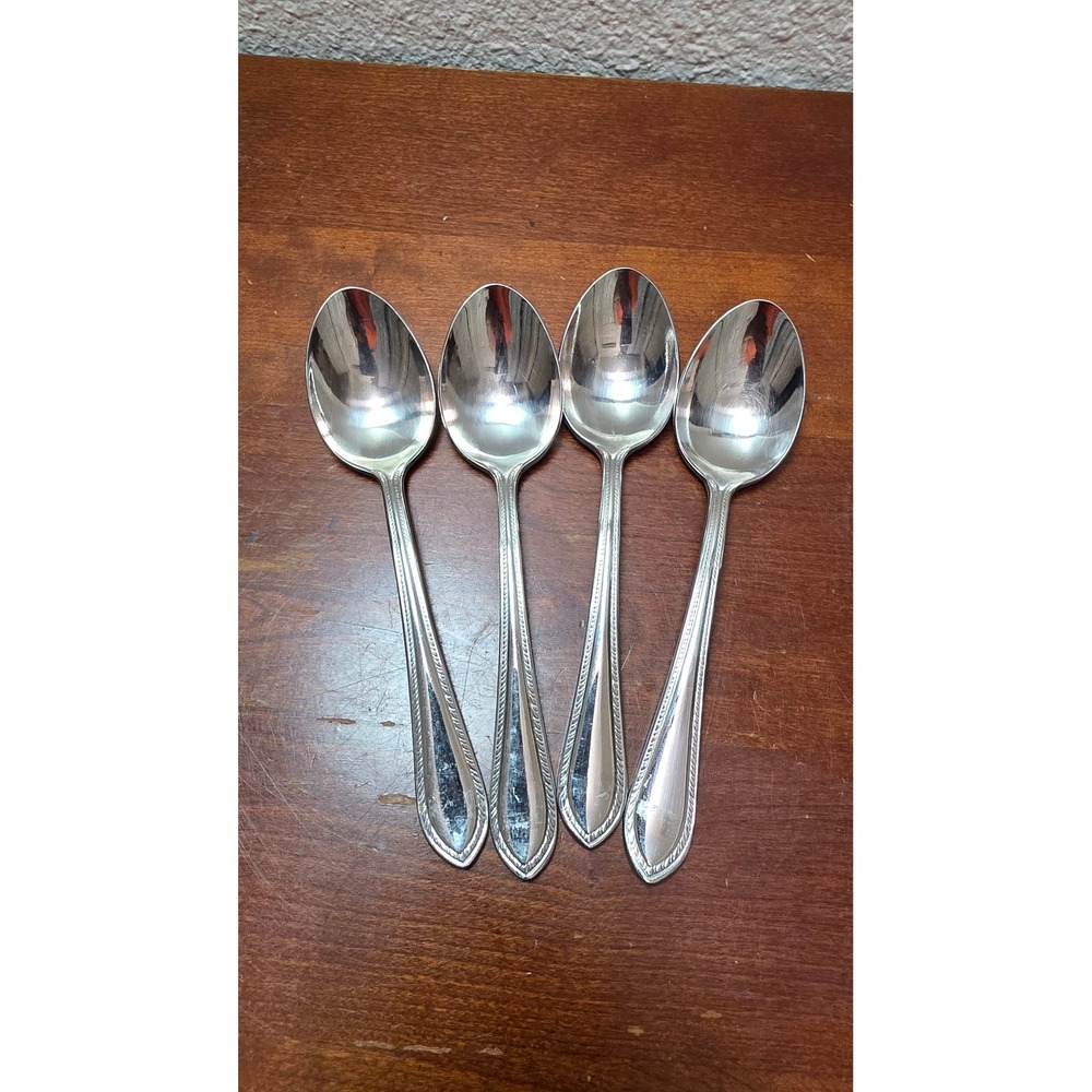 Reed & Barton Country French Teaspoons 18/10 Stainless Steel Set of 4 Silver